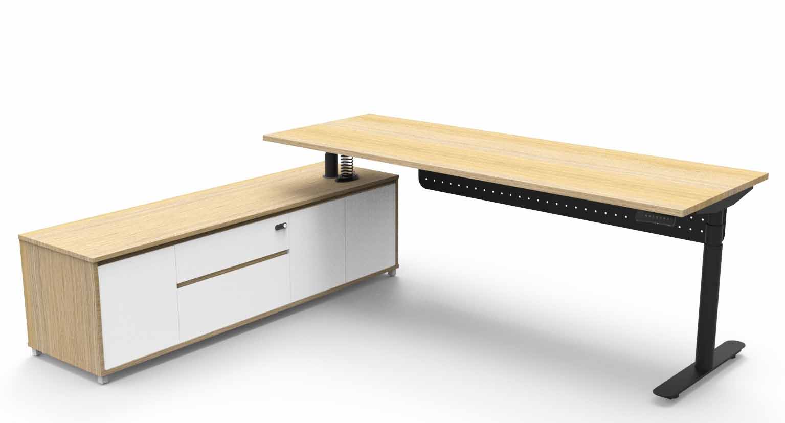 Halo+ Height Adjustable Executive Desk - with Modesty